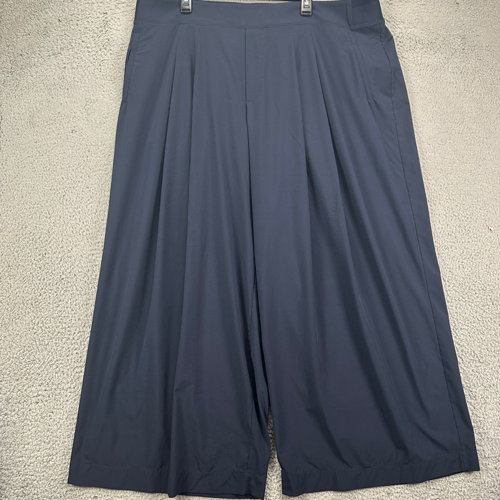 Athleta Pants Wide Leg Womens 24 Dark Blue Stretch Elastic Waist Pull On Casual